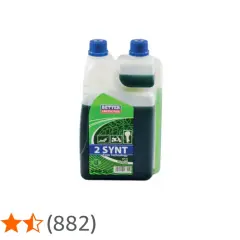 Flacone di miscela al 2 per 5 litri, olio 2 tempi sintetico per motori.
